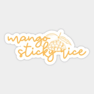 mango sticky rice - Thai mango yellow orange - with sketch Sticker